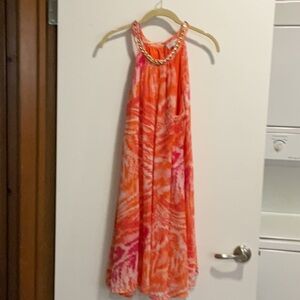 Vibrant Orange and Pink Dress